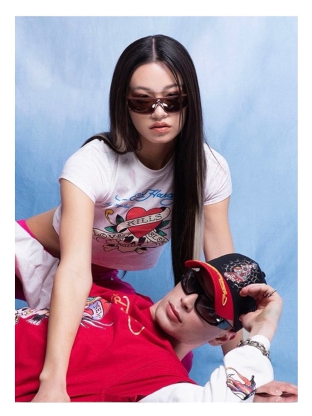 HTF: new Y2K Ed Hardy ❤︎︎ Iconic True Love Tattoo Tee ❤︎︎ Dirty White Grunge T - Picture 13 of 16